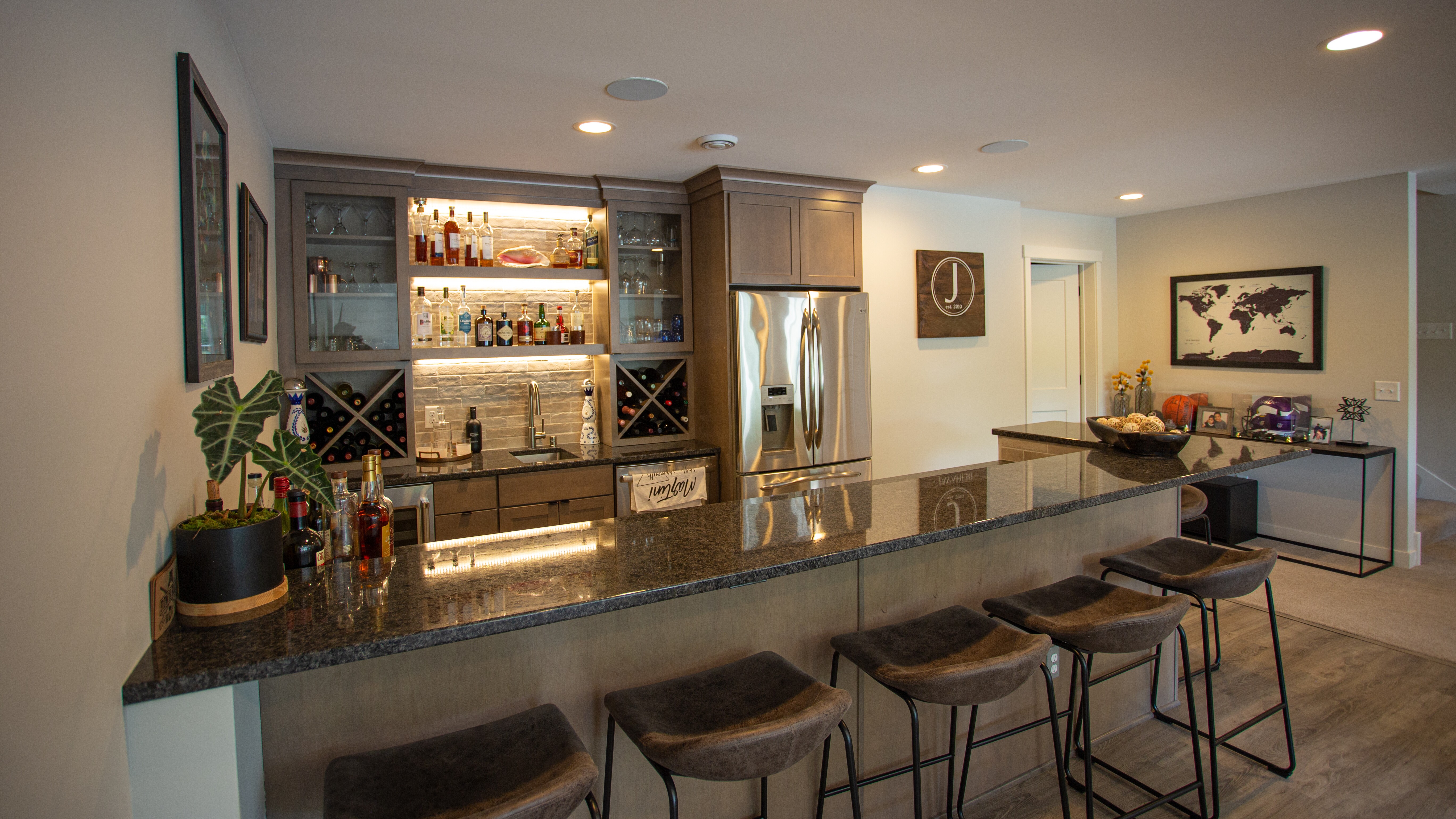 Finished basement by BN Builders