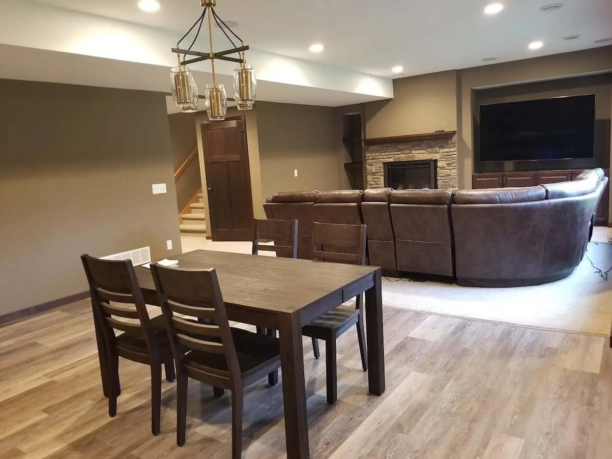 Finished basement by BN Builders