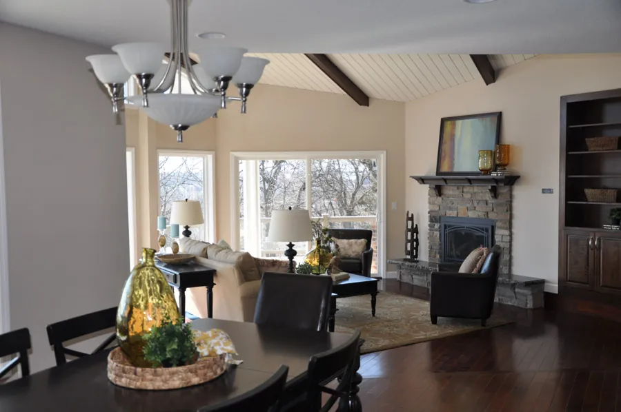Open living and dining space in a BN Builders home addition