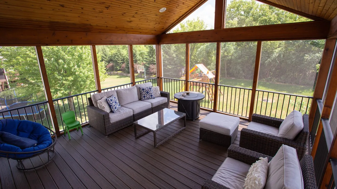 Three-season covered porch in Prior Lake, MN by BN Builders