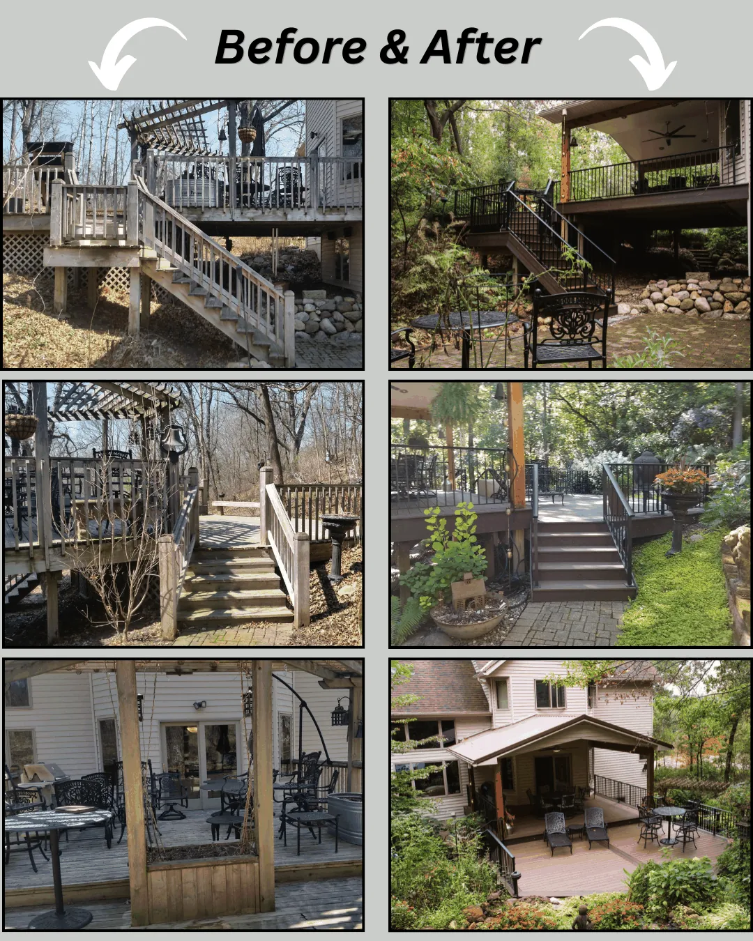 Trex deck porch before after inver grove heights MN by BN Builders