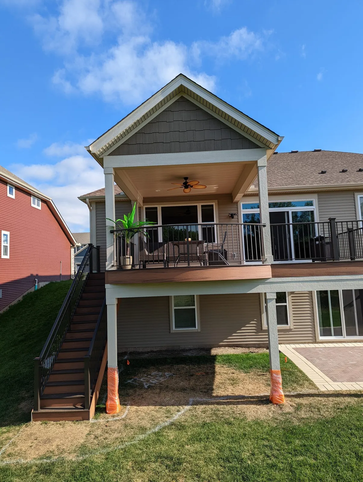 Trex transcends deck covered porch lakeville MN by BN Builders