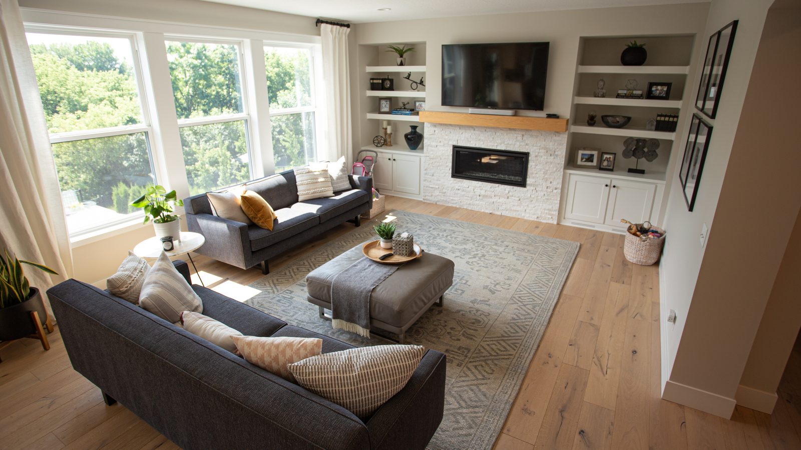 Open-plan living area, Chanhassen MN by BN Builders